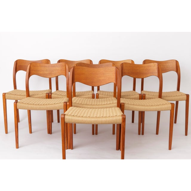 Danish Model 71 Chairs in Teak by Niels Otto Møller for J.L. Møllers, Set of 8 For Sale - Image 17 of 17