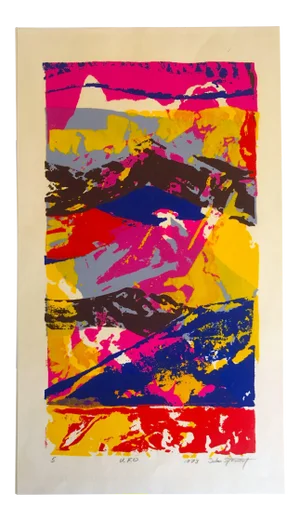 Vintage 1973 Abstract Expressionist Limited Edition John Stewart Original Silkscreen Print