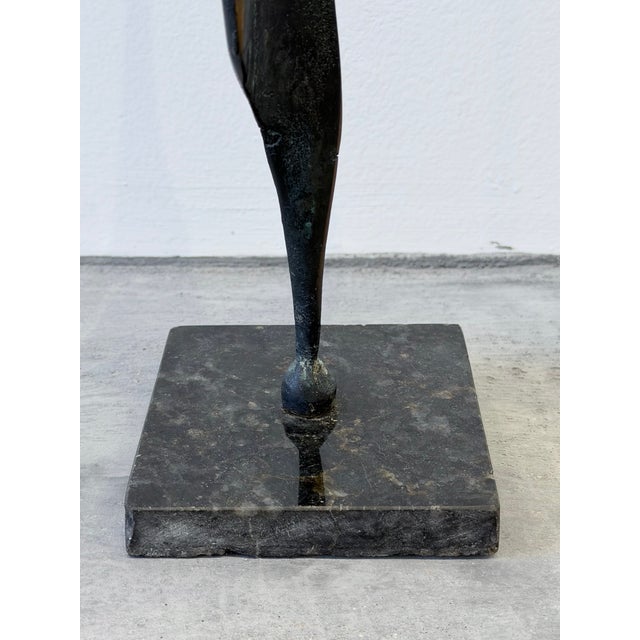 Brazilian Mid-Century Modern Abstract Dancer Bronze Sculpture on Granite Base For Sale - Image 9 of 13