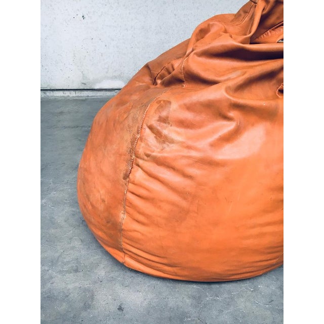 Animal Skin Vintage Leather Patchwork Bean Bag, Italy, 1970s For Sale - Image 7 of 15
