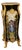 French-Style Hand-Painted Pedestal – Marble Top With Ornate Gold Leaf Accents For Sale