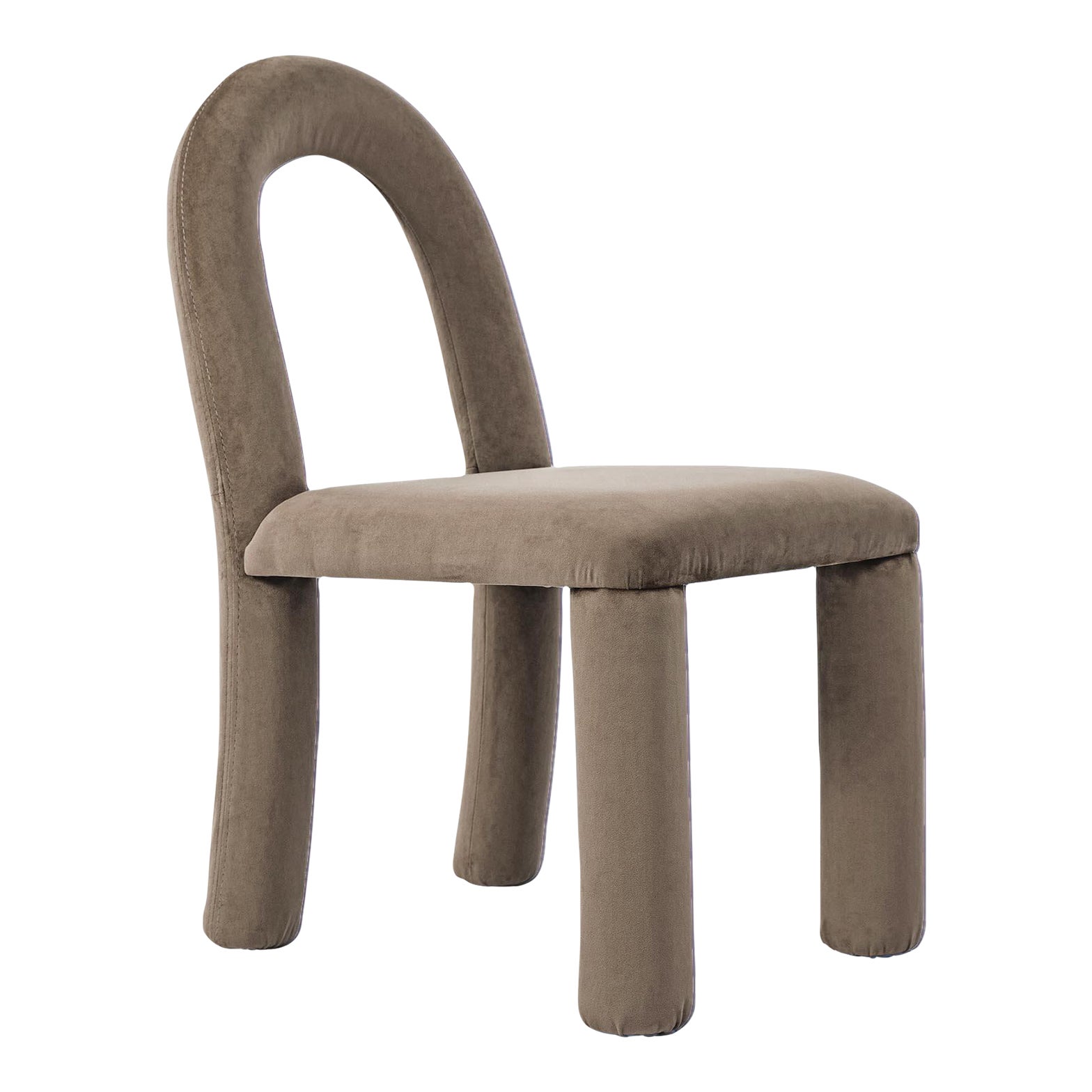 Contemporary Sun at Six Temi Chair Taupe Velvet MinimalistStyle Chair