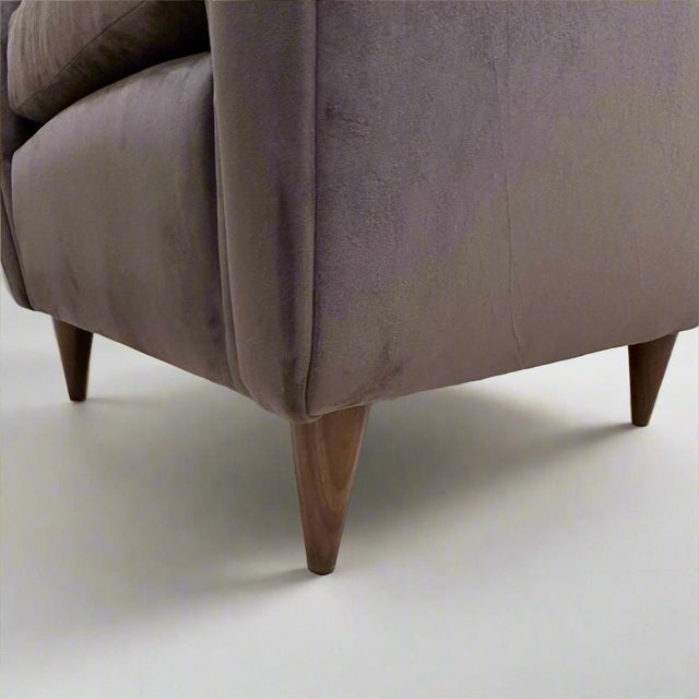 1950s Single Italian Modernist wing chair in the style of Gio Ponti. For Sale - Image 5 of 8