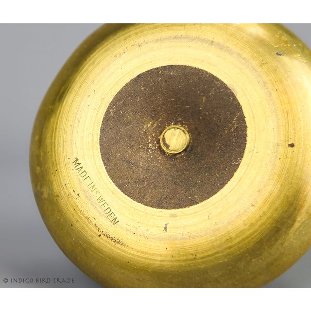Antique Swedish Solid Brass Push-Up Candlestick Holder For Sale - Image 9 of 9