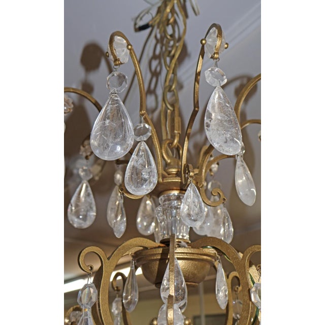 Schonbek Versailles French Louis XV Style Rock Crystal Gold 8 Light Chandelier For Sale - Image 11 of 12