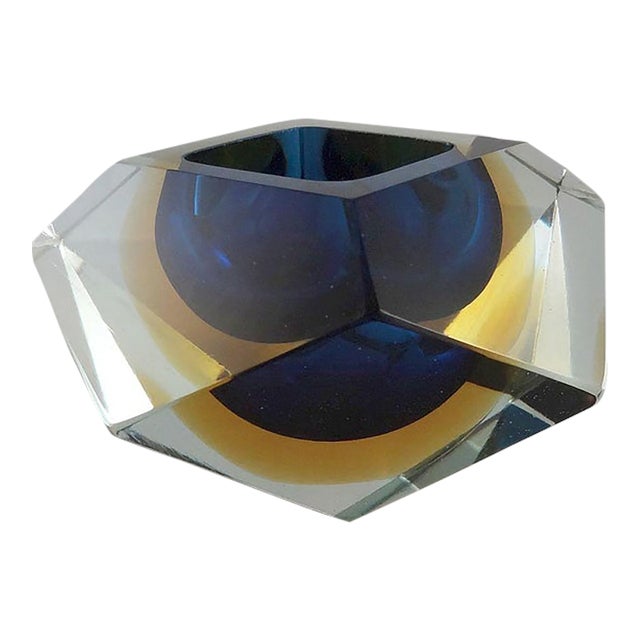 Vintage Murano Sommerso Glass Bowl in the Style of Flavio Poli For Sale