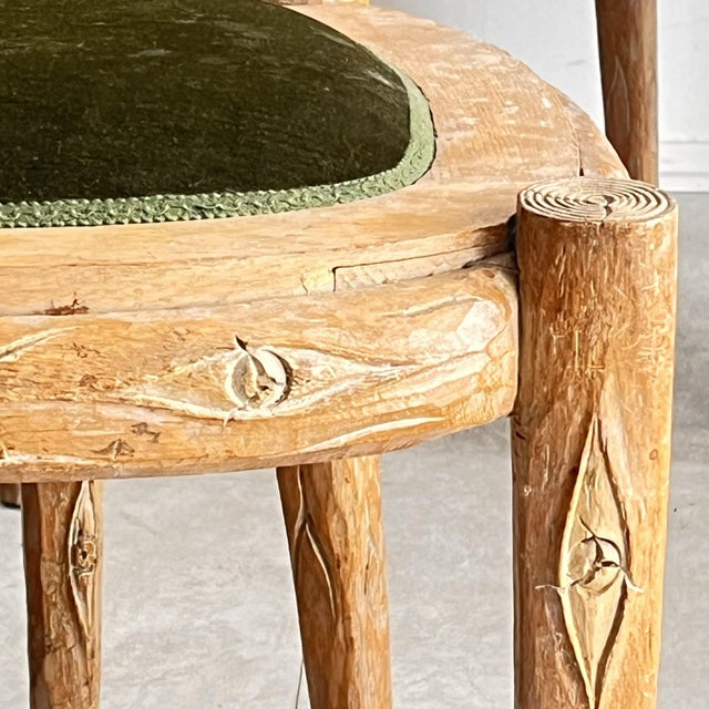 Sculptural Chairs in Faux Bois and Vienna Straw, Italy, 1970s, Set of 6 For Sale - Image 6 of 10