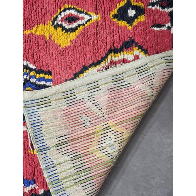Berber Wool Rug With Tribal Flame Motifs - 9.5 X 6.5 Ft For Sale In Cleveland - Image 6 of 9