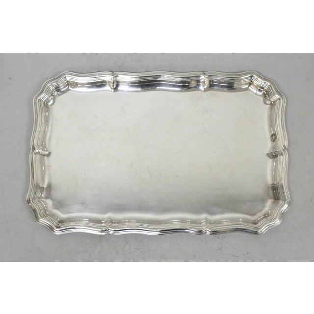 Vintage English Edwardian Silver Plated Scalloped Small Bar Trinket Dish Tray For Sale - Image 12 of 14