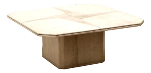 Vintage Square Travertine Coffee Table, 1980s