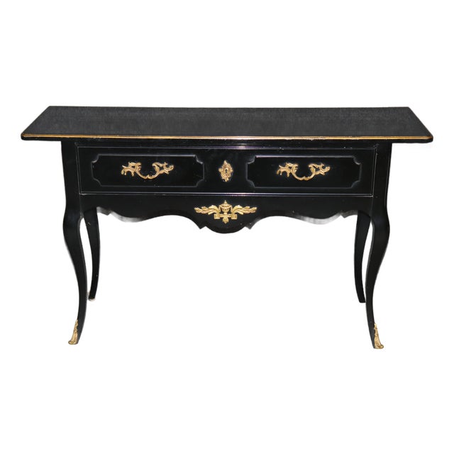 Bodart French Ebonized Bronze Mounted Louis XV Style Console Table For Sale