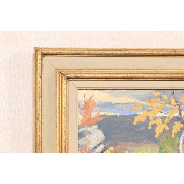 Mid 20th Century Framed Swedish Autumn Landscape Painting For Sale - Image 11 of 12
