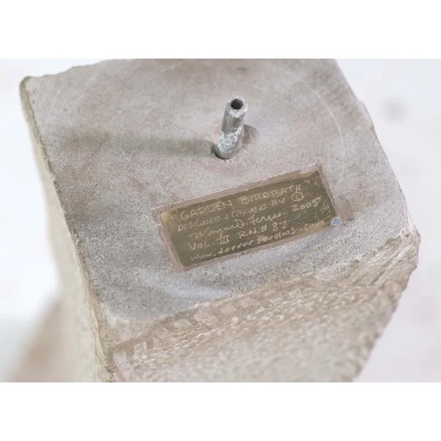 Late 20th Century Late 20th Century Modern Repurposed Sculpted Limestone Birdbath For Sale - Image 5 of 7