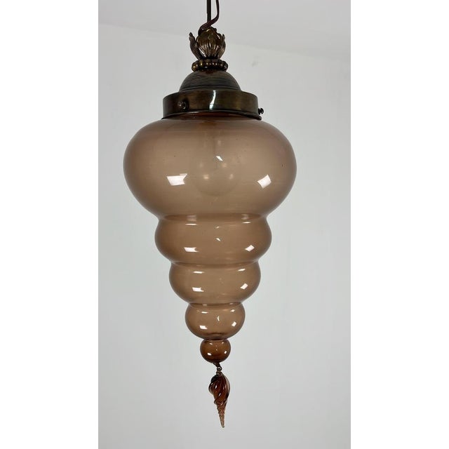 Mid-Century Modern Venetian Murano Glass Pendant Lamp, 1940s For Sale - Image 3 of 8