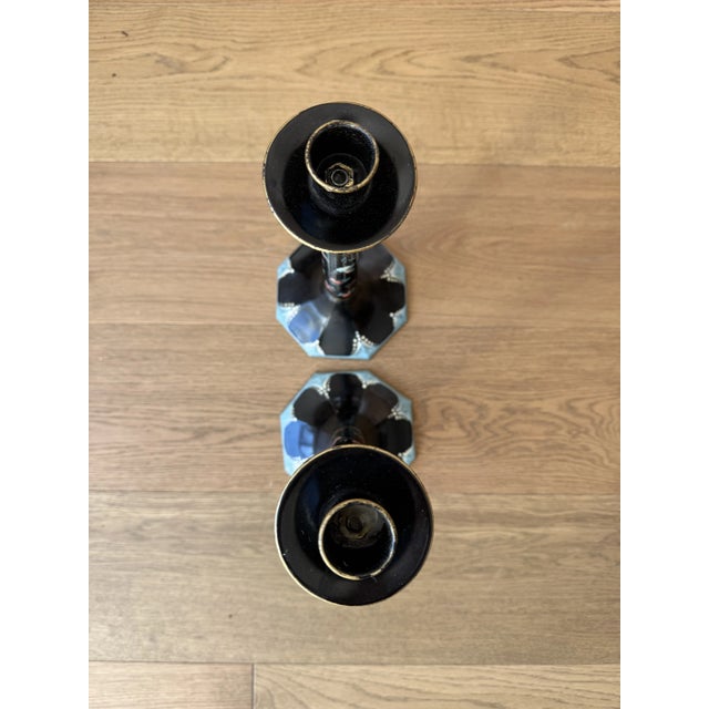 Rustic European Pair of Baker Knapp & Tubbs Italian Candlesticks For Sale - Image 3 of 8