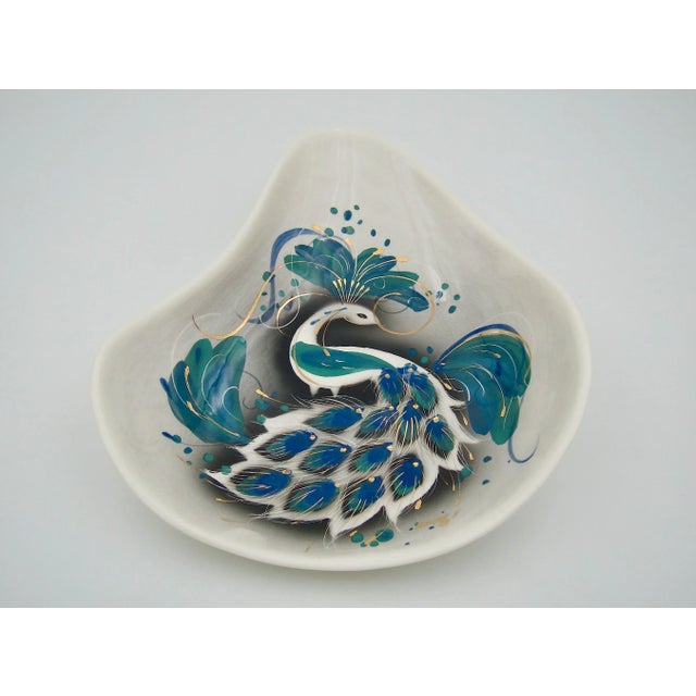 Sascha Brastoff Sascha Brastoff Peacock Bowl Circa 1950 For Sale - Image 4 of 9