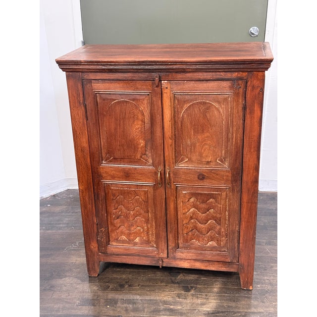 Traditional Carved Wood Cabinet, Vintage For Sale - Image 3 of 12