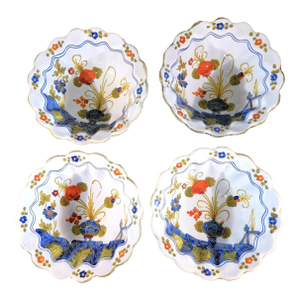 Vintage Amm Faenza Garofano Cereal Bowls - Set of 8 - Hand-Painted Italian Majolica