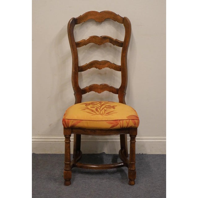 French Country Vintage Antique Country French Style Ladderback Dining Side Chair For Sale - Image 3 of 11
