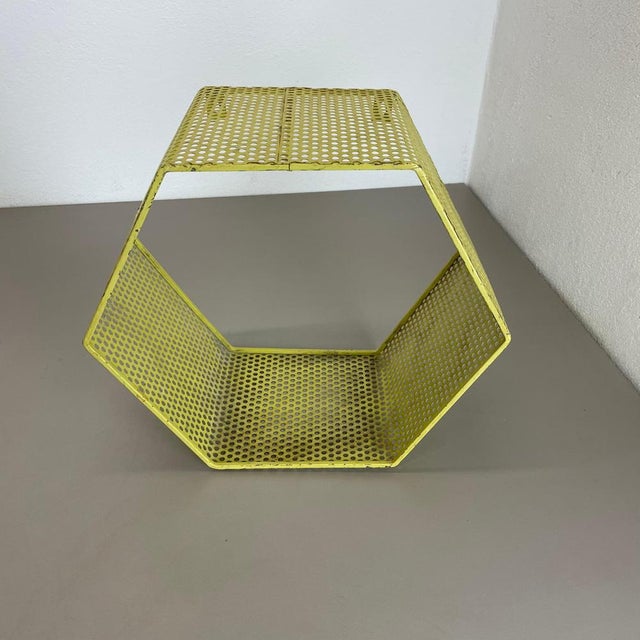 Small Yellow Cube Form Wall Unit attributed to Mathieu Matégot, 1950 For Sale - Image 3 of 18