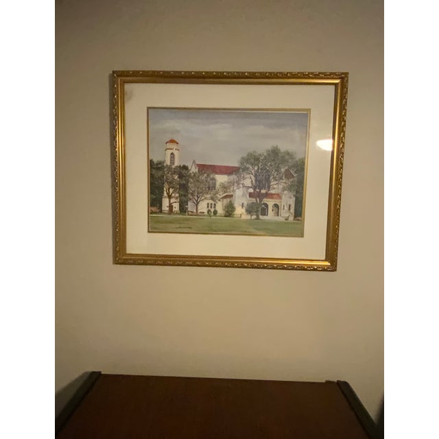 Gordon Wheeler Signed Framed Lithograph Print, Summerall Chapel at the Citadel Charleston, Sc For Sale - Image 4 of 9