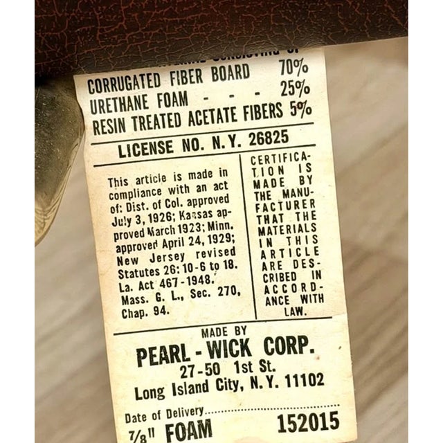 Vintage MCM Pearl Wick – Brown Faux Leather Valet Dressing Chair For Sale - Image 4 of 8