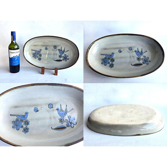 Gray Vintage Set of Tonala El Palomar Blue by Ken Edwards Pottery Dinnerware, 31 Pieces For Sale - Image 8 of 14