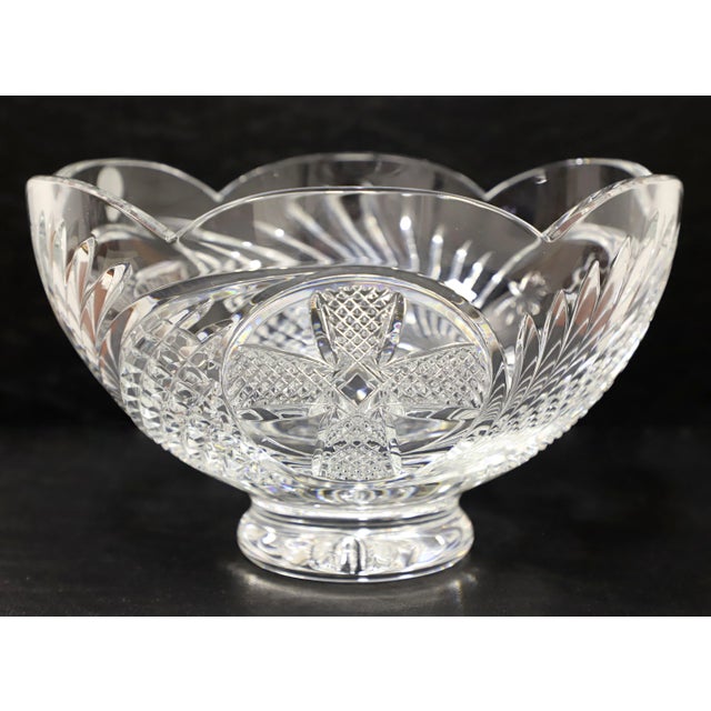 Traditional Waterford Crystal Ireland 10" Heritage of Ireland Scalloped Footed Bowl For Sale - Image 3 of 10
