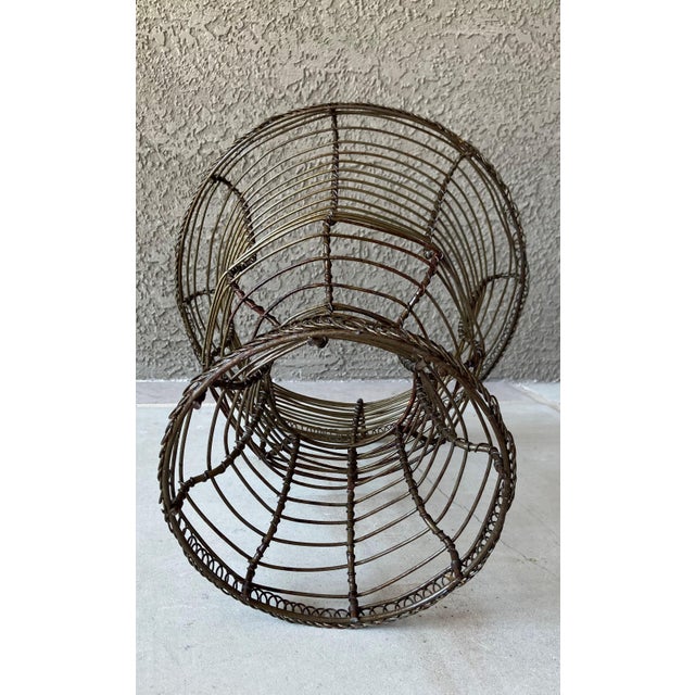 Late 20th-Century Fil De Fer Victorian-Style Wirework Urn-Shaped Planter For Sale - Image 9 of 18