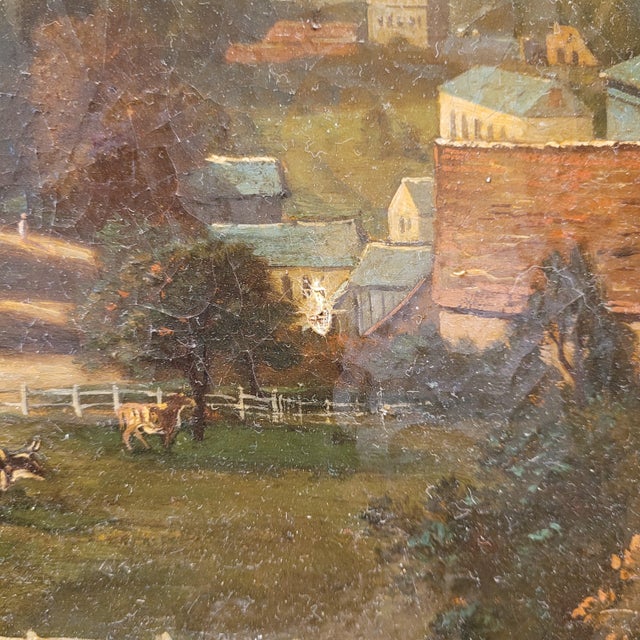 Black Narcisse Berchère, Landscape of Asnières-Sur-Seine, 1800s, Oil on Canvas, Framed For Sale - Image 8 of 18