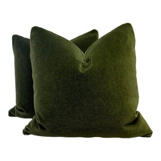 Opuzen "Nevada Mohair" in Loden 22" Pillows-a Pair For Sale