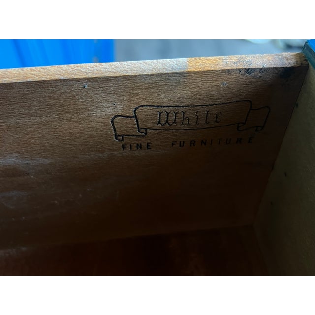 1970s Mid-Century Modern Walnut High Gloss Blue Lacquered Dresser For Sale - Image 17 of 17