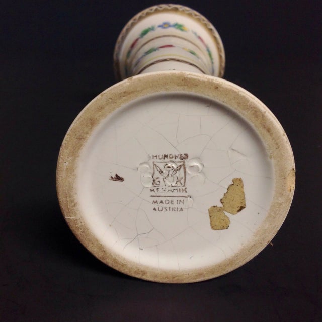 Farmhouse Vintage Hand Painted Keramik Austria Vase For Sale - Image 3 of 3