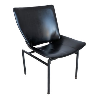 Vintage Lupina Shell Chair in Black Leather by Niko Kralj for Stol Kamnik, 1970s For Sale