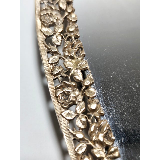 Metal Embossed Brass Hand Mirror, Spain, 1940s For Sale - Image 7 of 13