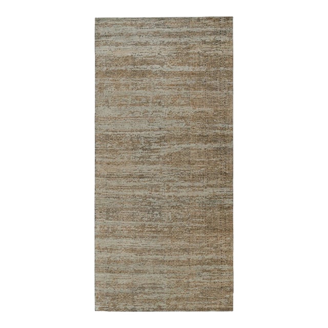 Rug & Kilim’s Abstract Runner Rug in Beige-Brown With Geometric Patterns For Sale