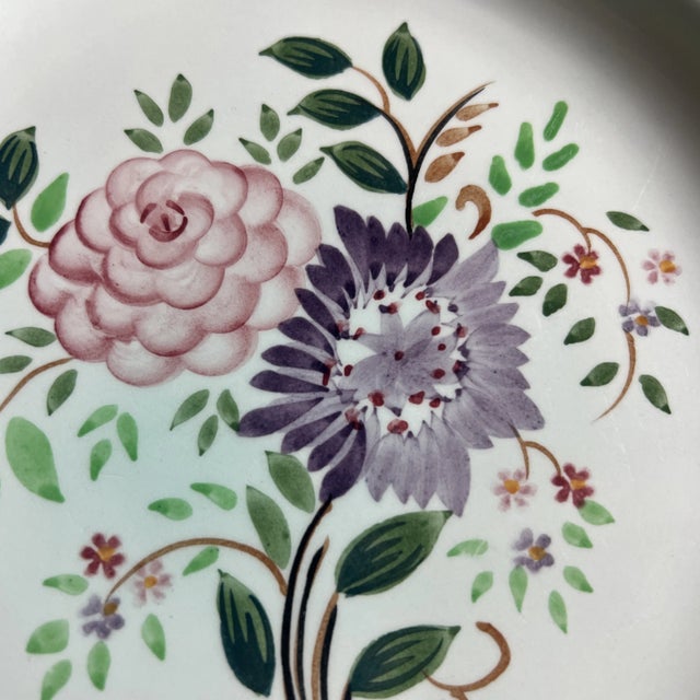 William Adams and Company Antique English Adams Mandalay Celadon Green Calyx Ware Dinner Plates- Set of 4 For Sale - Image 4 of 6