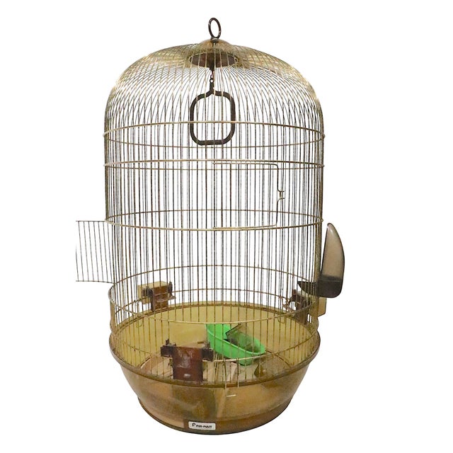 Vintage Space Age Fer Plast Birdcage Made in Italy C. 1970's For Sale - Image 15 of 17