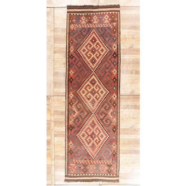 Antique Afghani Maimana Kilim Rug Runner, 04'11 X 15'09 For Sale - Image 10 of 10