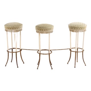 Mid 20th Century Italian Cocktail Bar Cabinet With Stools For Sale