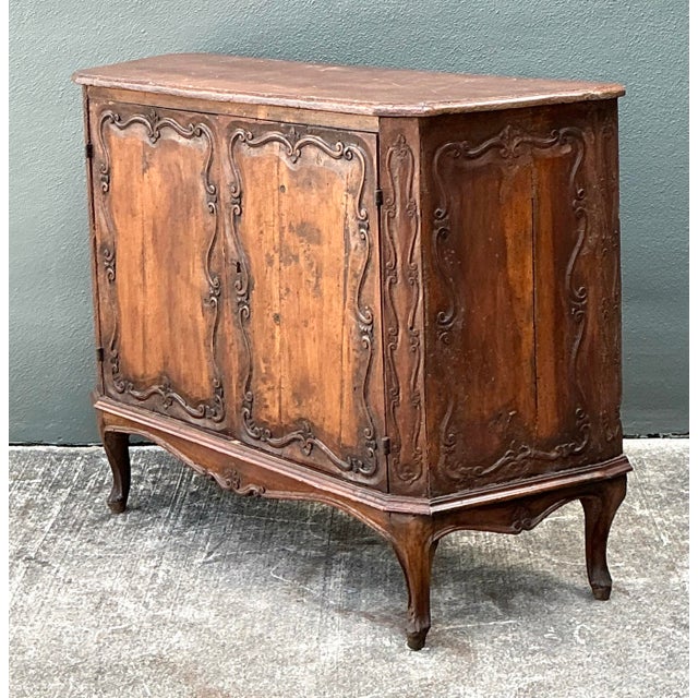 Early 20th Century Vintage Italian Carved Console Cabinet For Sale - Image 9 of 12