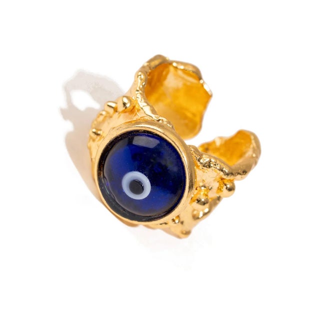 Guardian Evil Eye Adjustable Gold Ring, Size 4 For Sale In Miami - Image 6 of 9