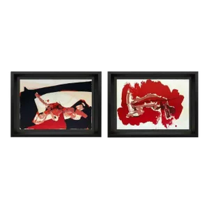 2 Paul Rebeyrolle Original Double Lithographs Ltd Ed. (2pc Set) W/Frame Included