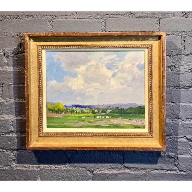 Edward Henry Potthast - Pastoral Landscape - Oil painting c.1910s American Impressionist - Oil Painting on board - Signed...