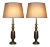 Pair of American Mid-Century Sculptural Brass Table Lamps, 1950s For Sale