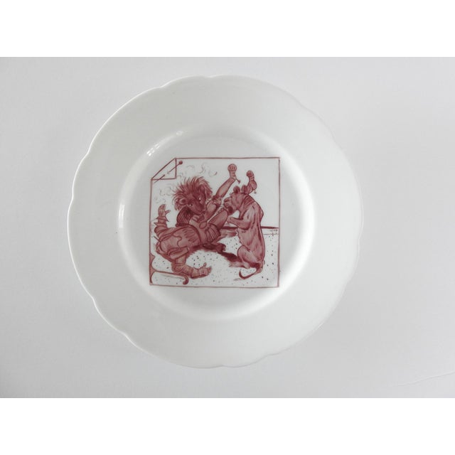 1902 Hermann Ohme Hand-Painted Political Satire Porcelain Cabinet Plates - Set of 4 For Sale In San Francisco - Image 6 of 13
