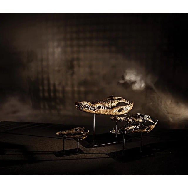 NOIR Brass Alligator On Stand, Small For Sale In Los Angeles - Image 6 of 6