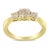 Contemporary 10K Yellow Gold Three Stone Diamond Band Ring (1.00 cttw, J-K Color, I2-I3 Clarity), Size 6.75 For Sale - Image 3 of 8