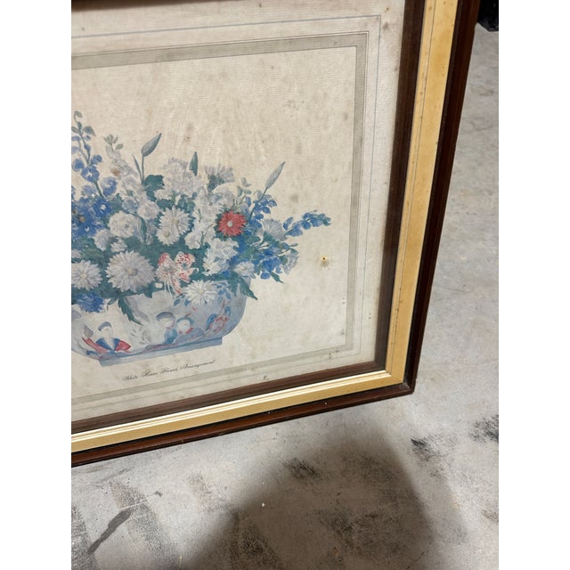 1970s Wooden Vintage Framed Print of Flowers For Sale - Image 5 of 7
