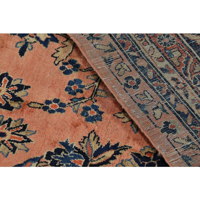 Antique Oversized Sarouk Persian Rug in Pink With Floral Patterns | Rug & Kilim For Sale - Image 9 of 9